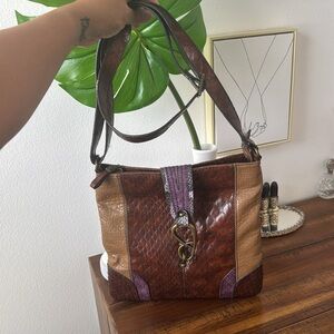 Jessica Simpson Brown and Purple crossbody Bag